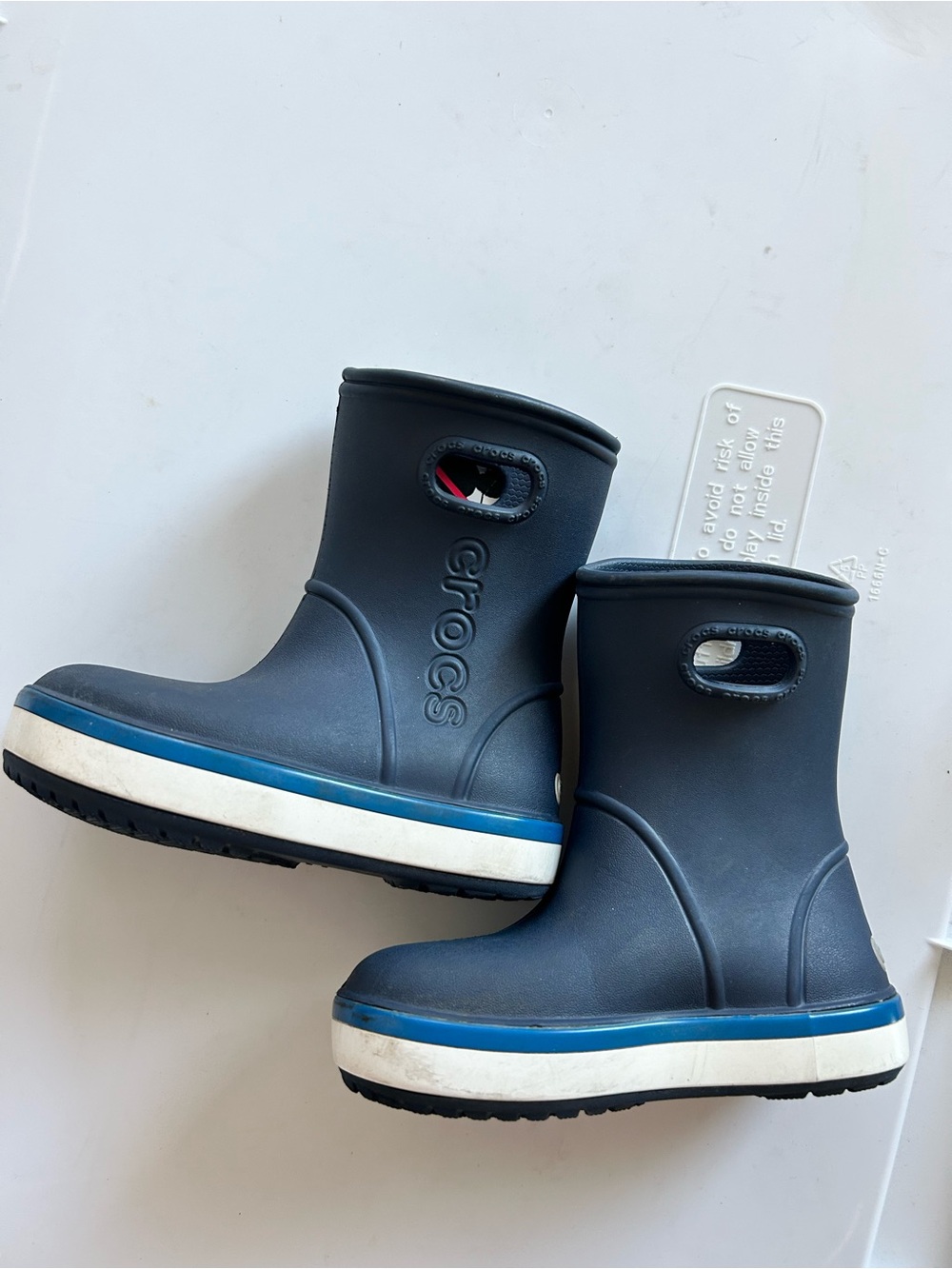 Kids Crocs Rain Boots Toddler Size 8C - Navy Blue